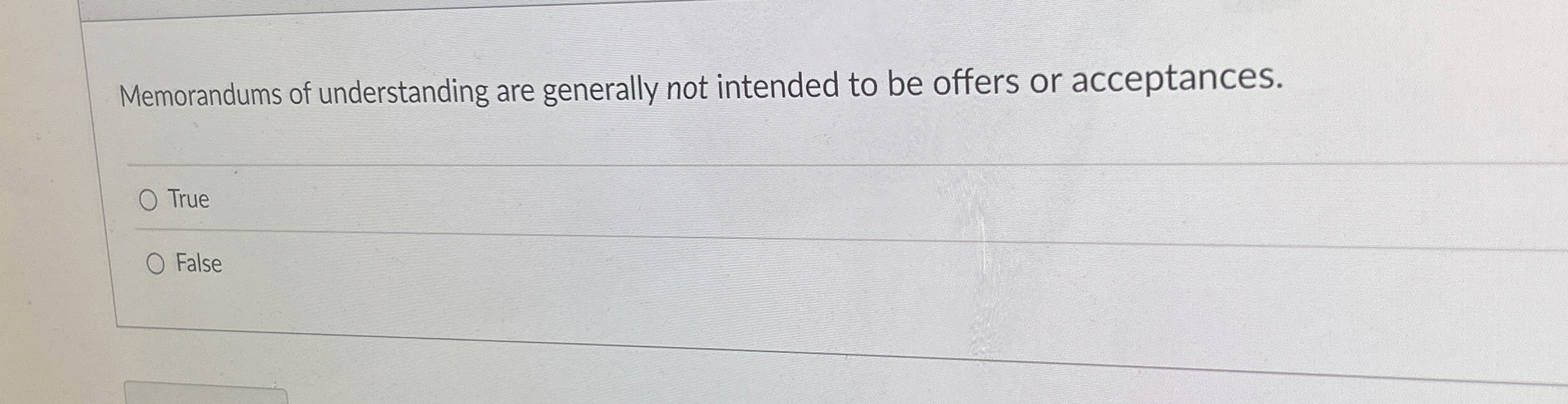 Memorandums of understanding are generally not | Chegg.com