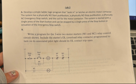 Solved Lab 2A. ﻿Develop a simple ladder logic program that | Chegg.com