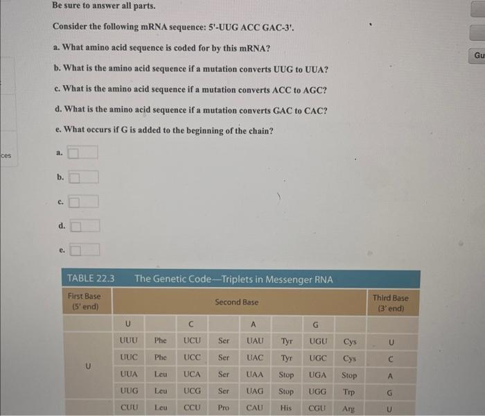 Solved Be sure to answer all parts. Consider the following | Chegg.com
