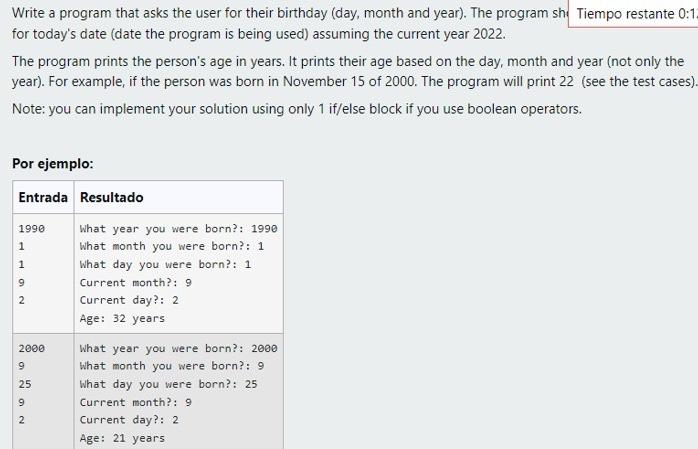 Solved Write a program that asks the user for their birthday | Chegg.com
