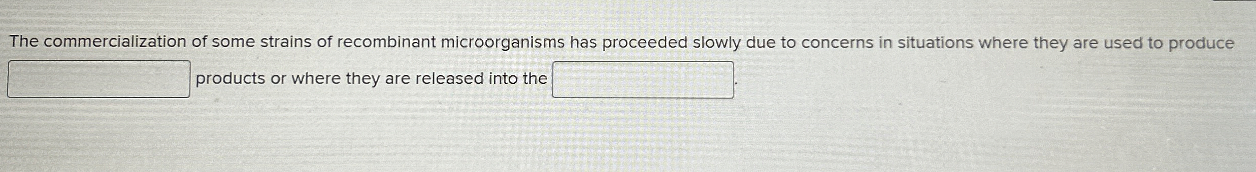 Solved The Commercialization Of Some Strains Of Recombinant | Chegg.com