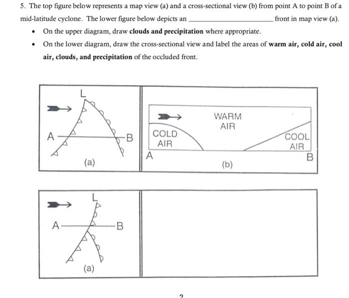 Solved 5. The top figure below represents a map view (a) and | Chegg.com