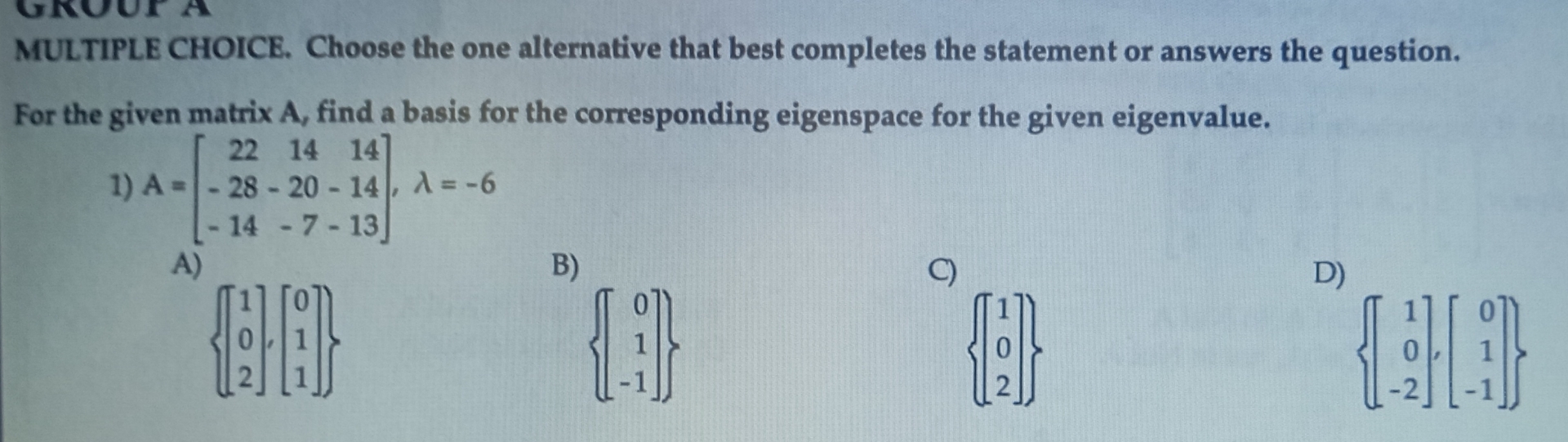 Selecting Alternative In Math Solved MULTIPLE CHOICE. Choose the one alternative that best | Chegg.com