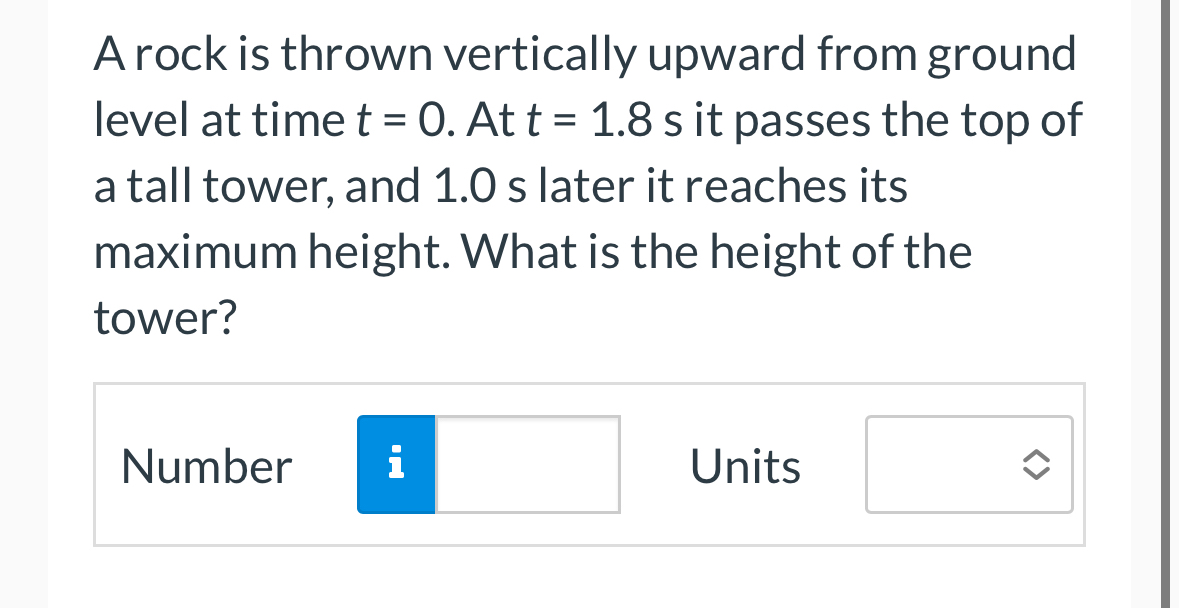 Solved A Rock Is Thrown Vertically Upward From Ground Level | Chegg.com