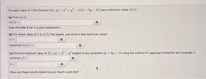 Solved For each value of λ the function | Chegg.com