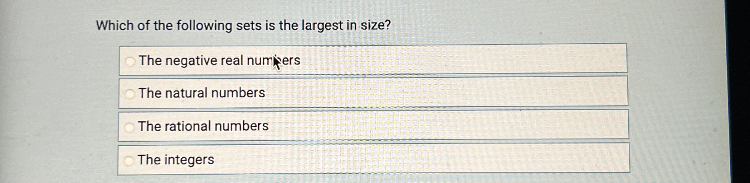 which of the following numbers is the largest
