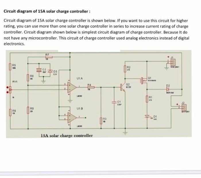 Circuit Diagram Of 15a Solar Charge Controller Chegg Com