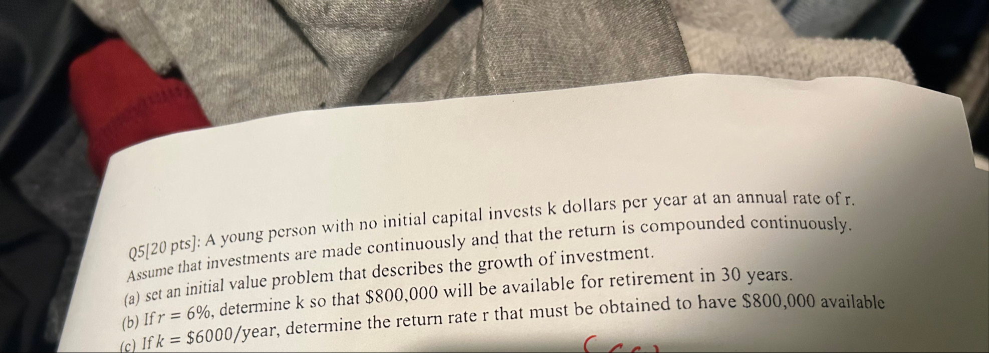 Solved Q5 [20 ﻿pts]: A young person with no initial capital | Chegg.com