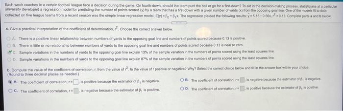 Solved Each week coaches in a certain football league face a | Chegg.com