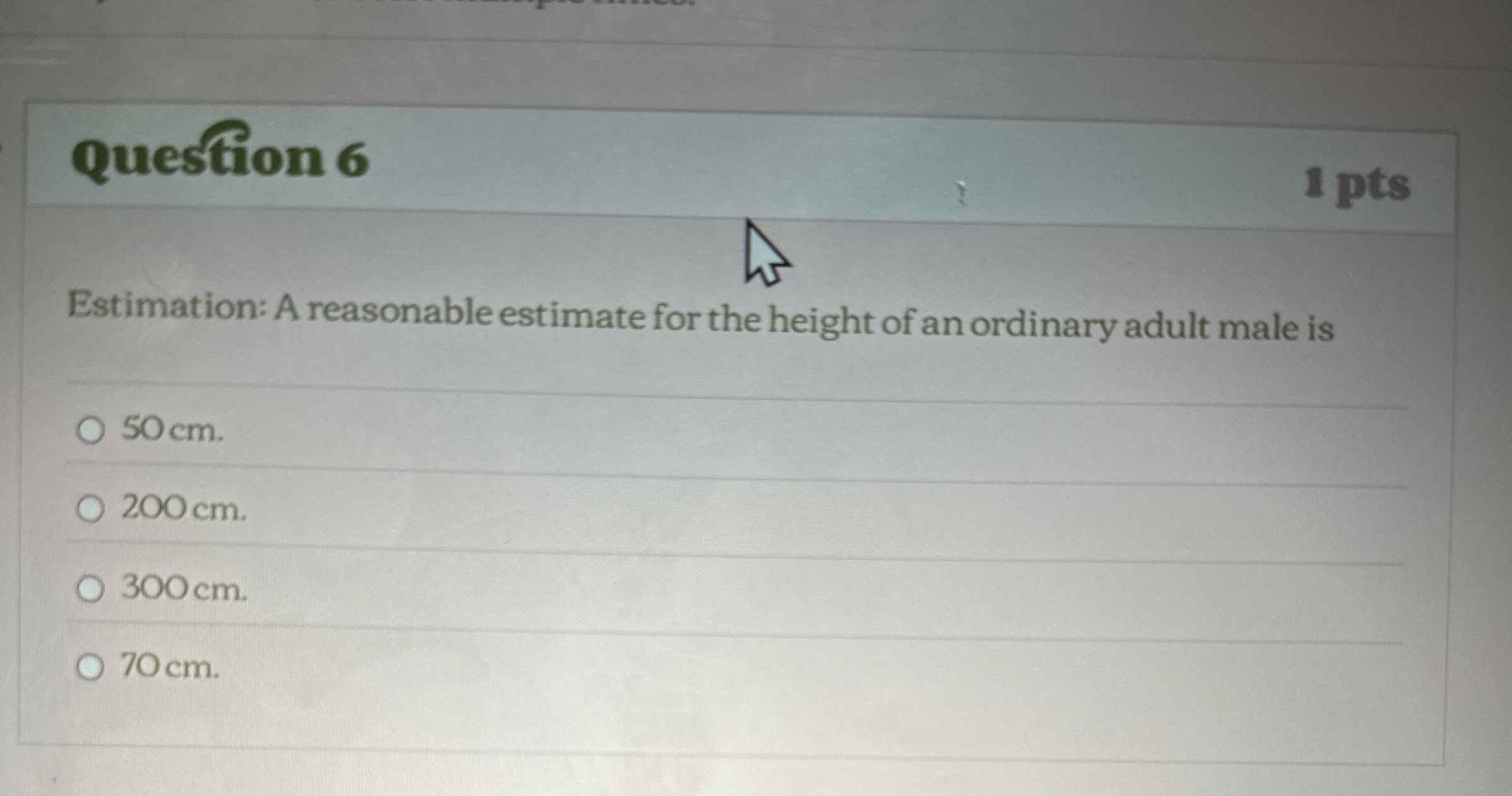Solved Question 6Estimation: A reasonable estimate for the | Chegg.com