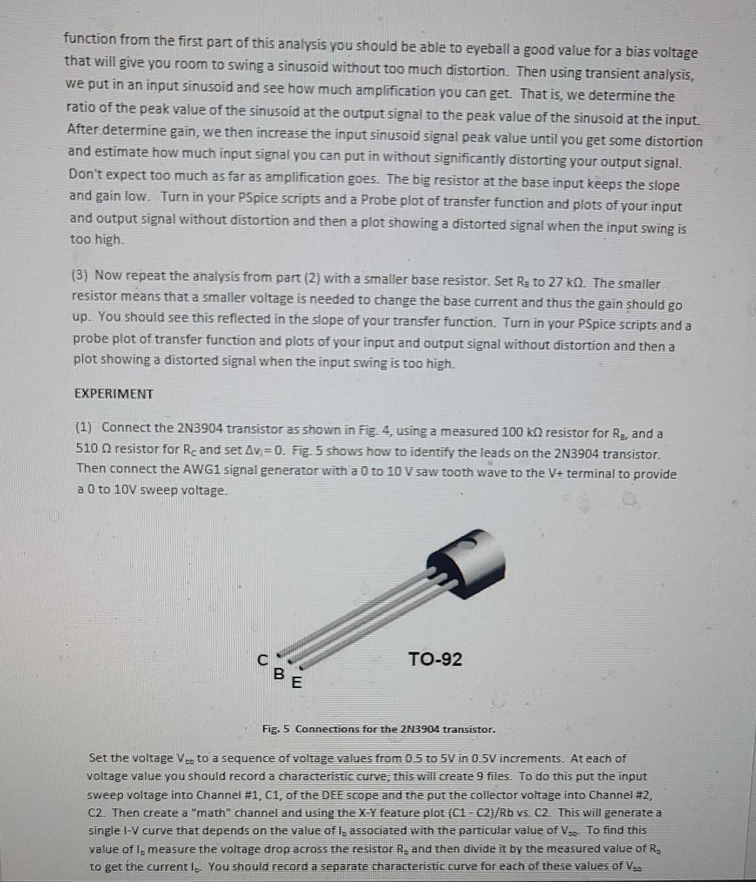 Pag E&C ENGR 331 LAB#4 TRANSISTOR CHARACTERISTICS AND | Chegg.com