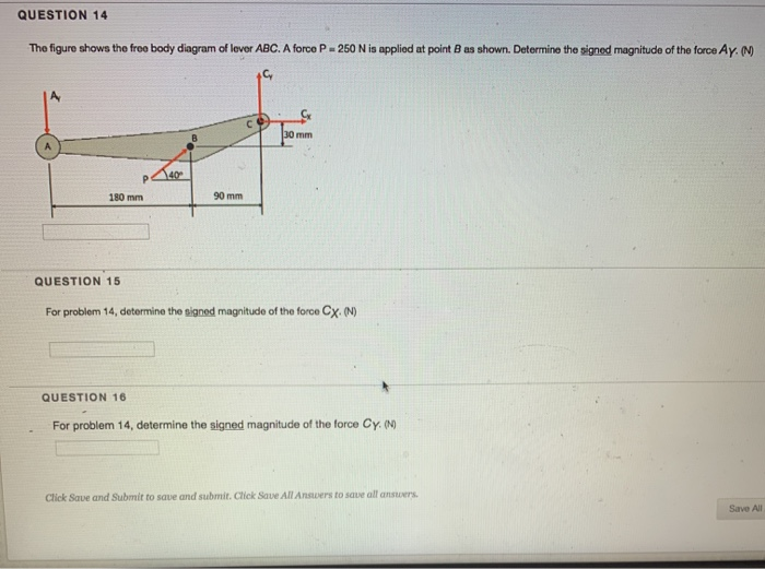 Solved QUESTION 14 The Figure Shows The Free Body Diagram Of | Chegg.com