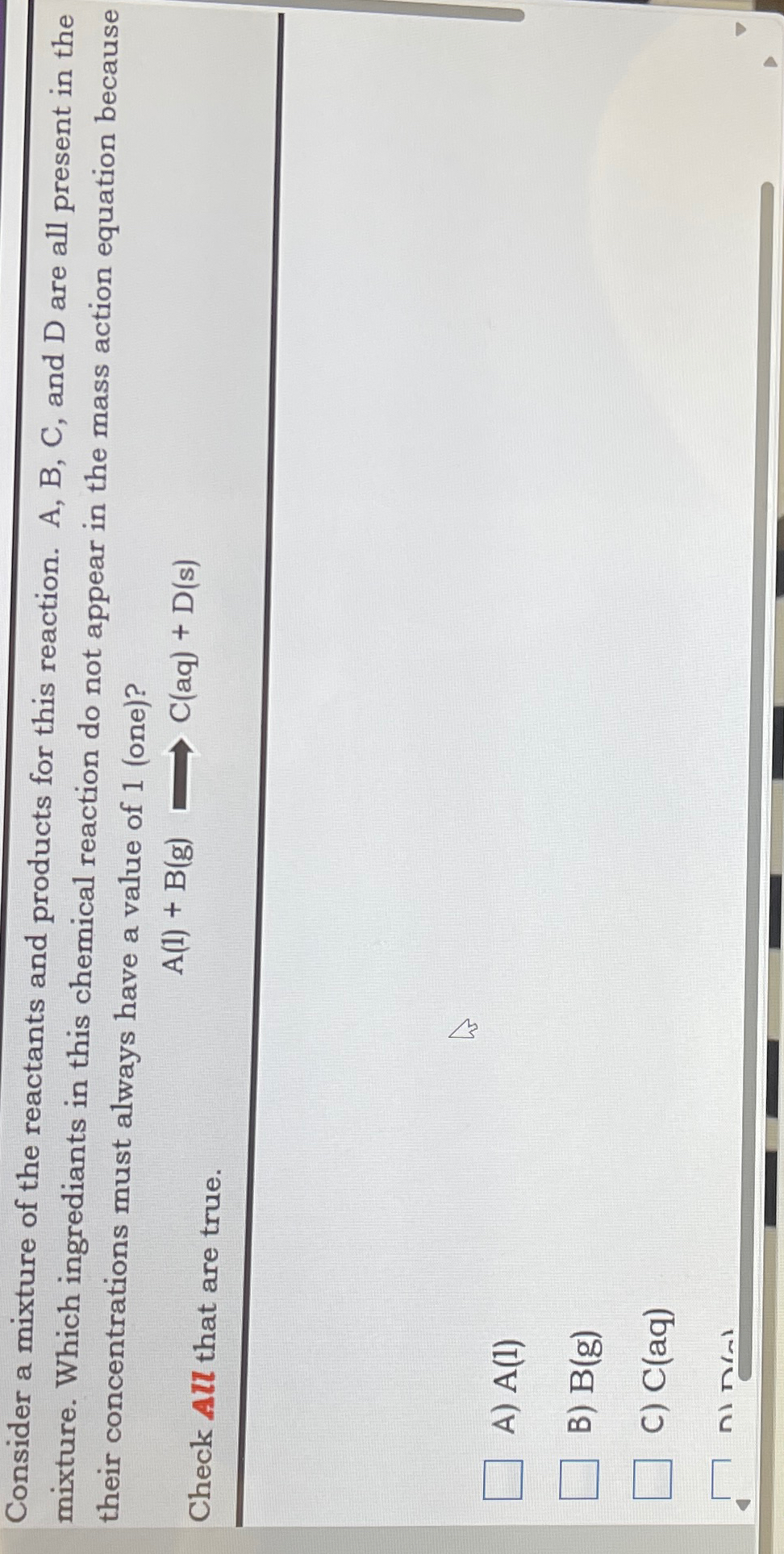 Solved Consider a mixture of the reactants and products for | Chegg.com