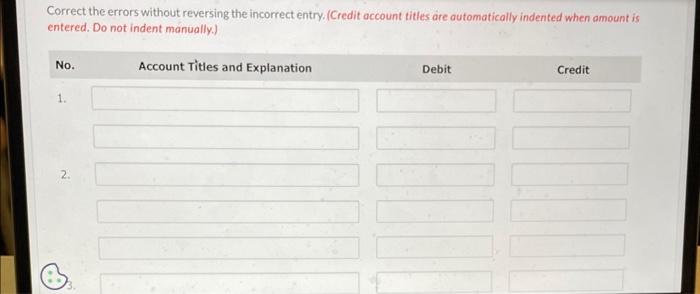Solved Grouper Company discovered the following errors made | Chegg.com