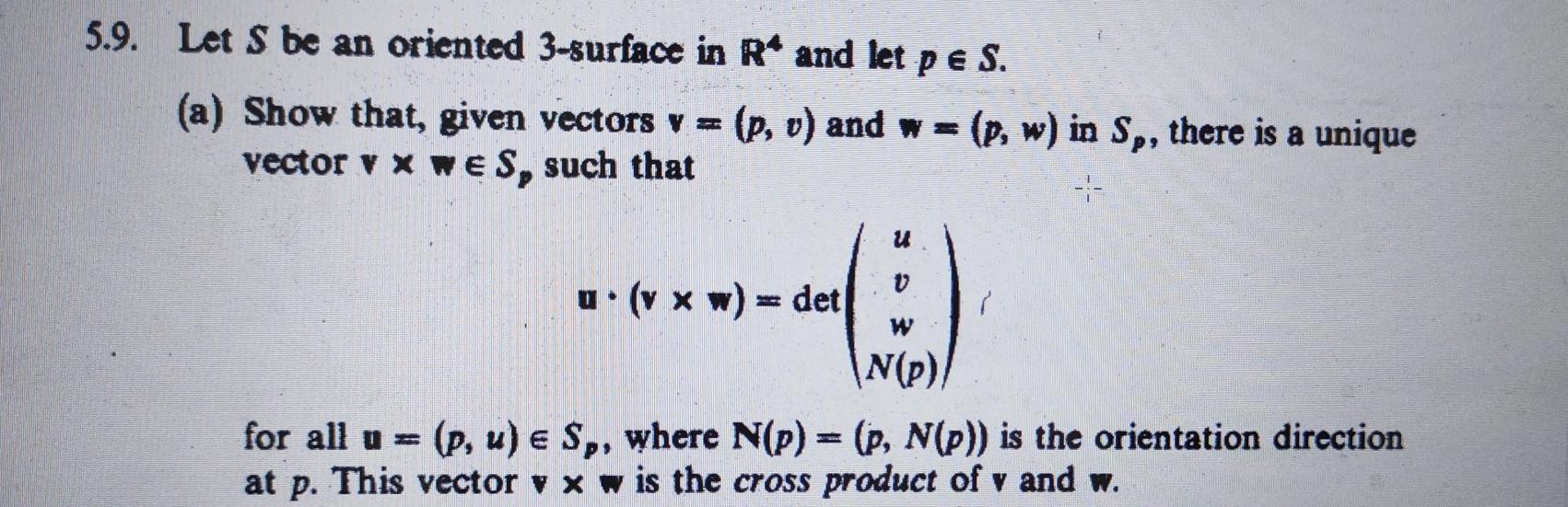 5 9 Let S Be An Oriented 3 Surface In R And Let Chegg Com