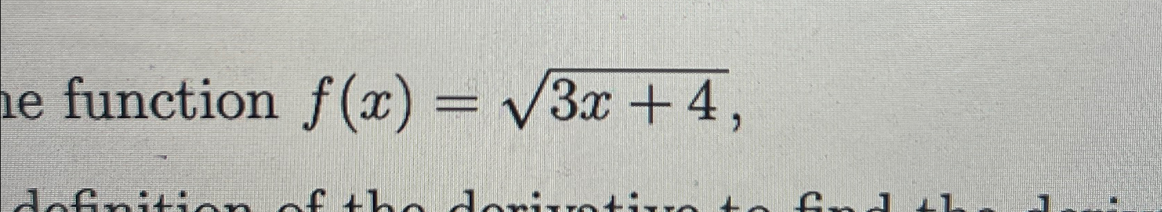 Solved Function F X 3x 42 ﻿find Derivative