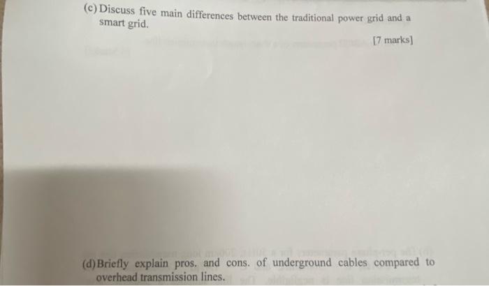Solved (c) Discuss five main differences between the | Chegg.com