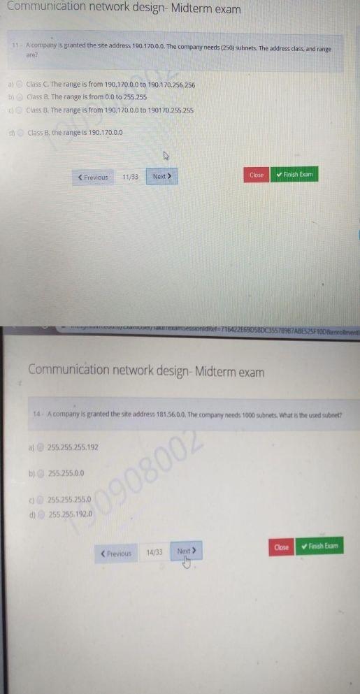 Solved Communication Network Design - Midterm Exam 11 - | Chegg.com