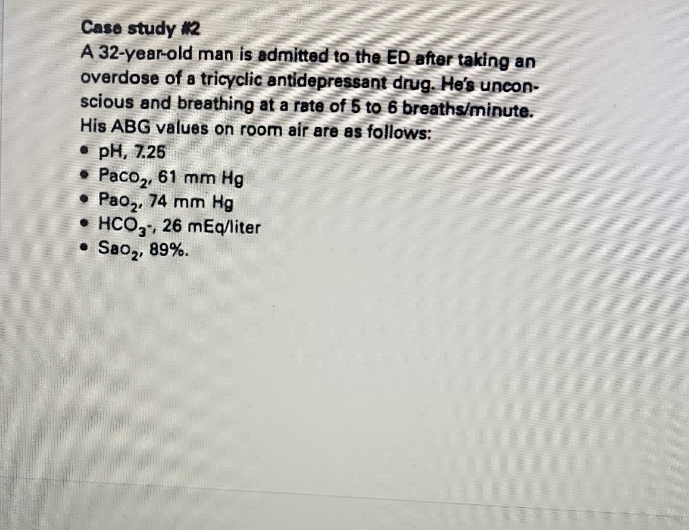 Solved Case study 12 A 32-year-old man is admitted to the ED | Chegg.com