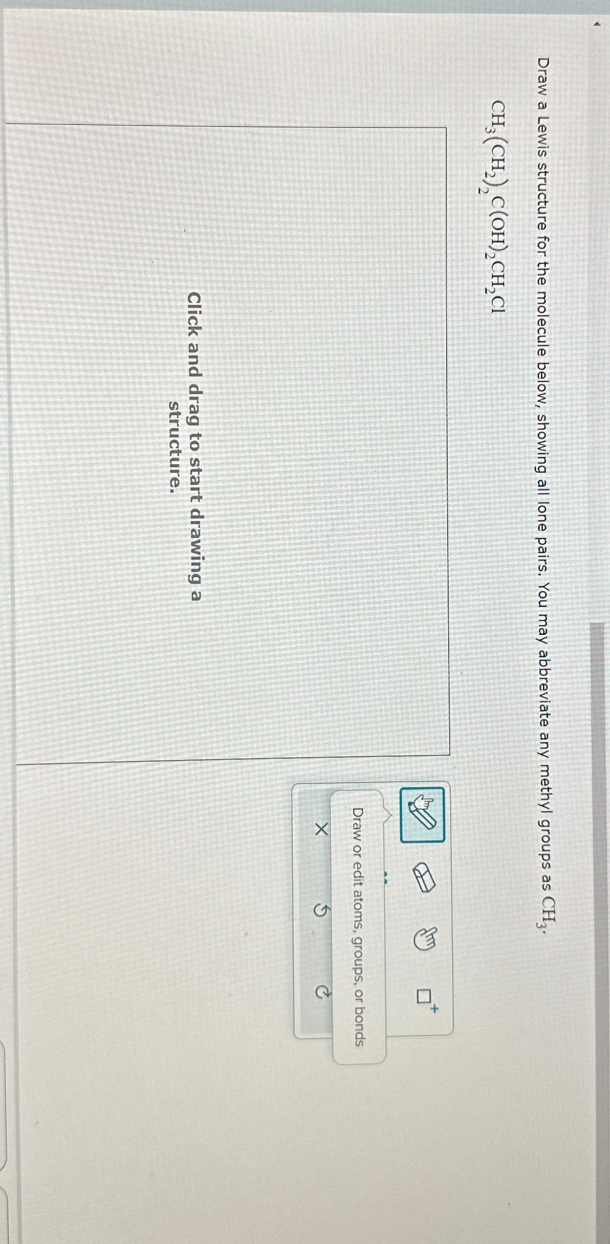 Solved Draw a Lewis structure for the molecule below, | Chegg.com