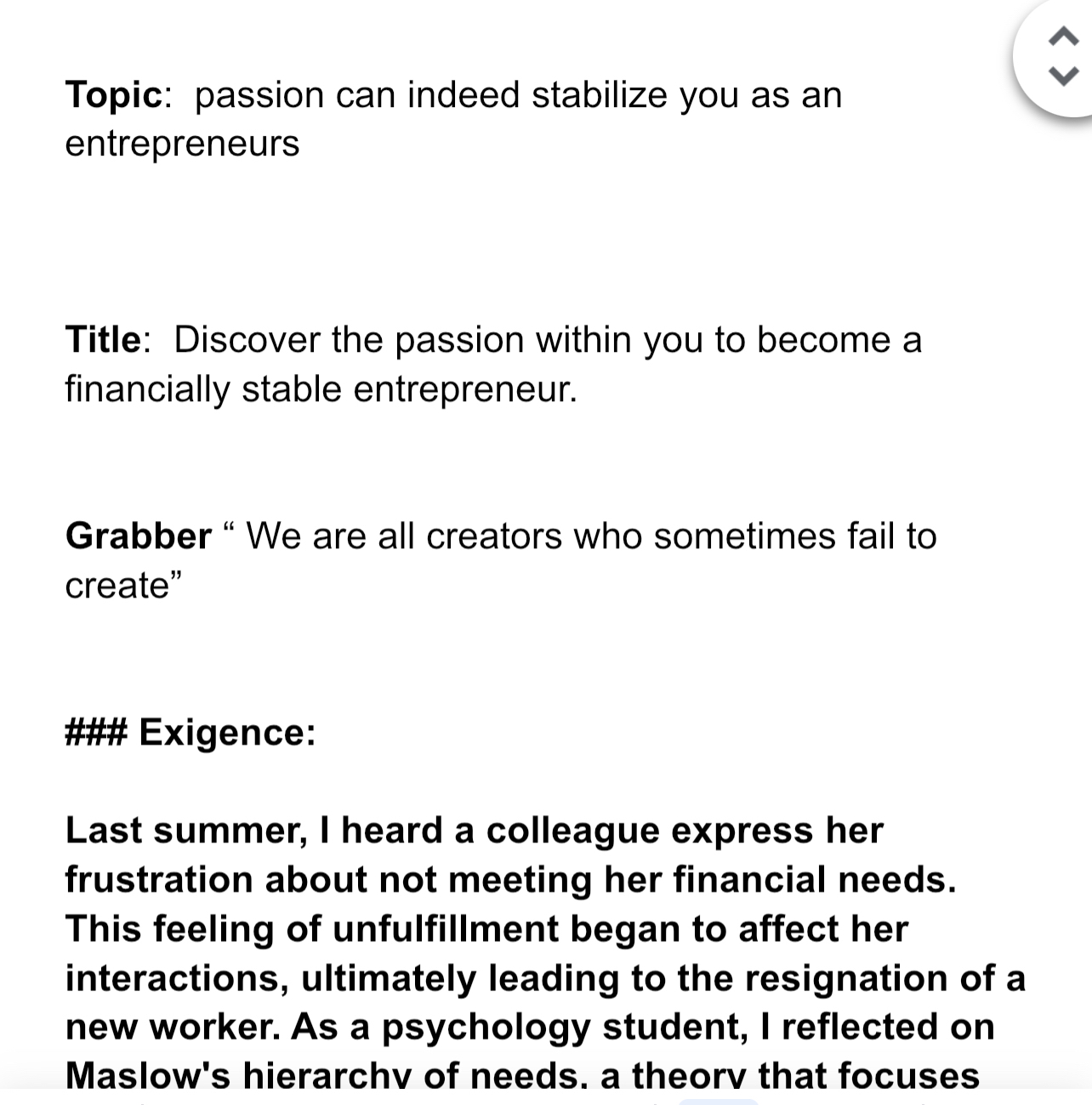 Topic passion can indeed stabilize you as