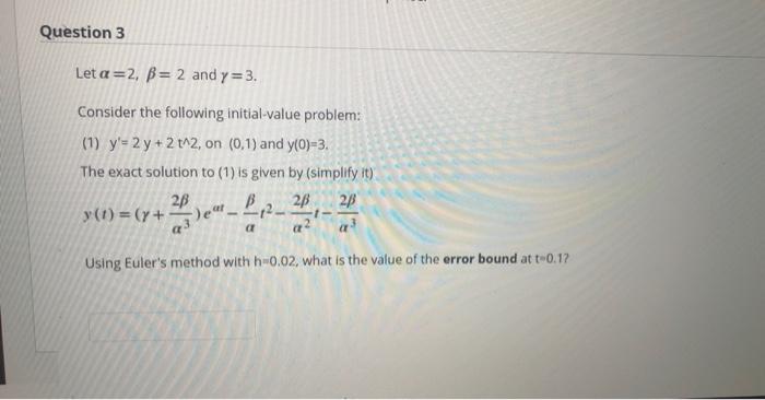 Solved Question 3 Let A=2, B= 2 And Y=3. Consider The | Chegg.com