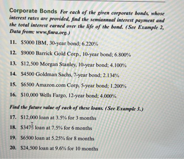 Solved Corporate Bonds For Each Of The Given Corporate | Chegg.com