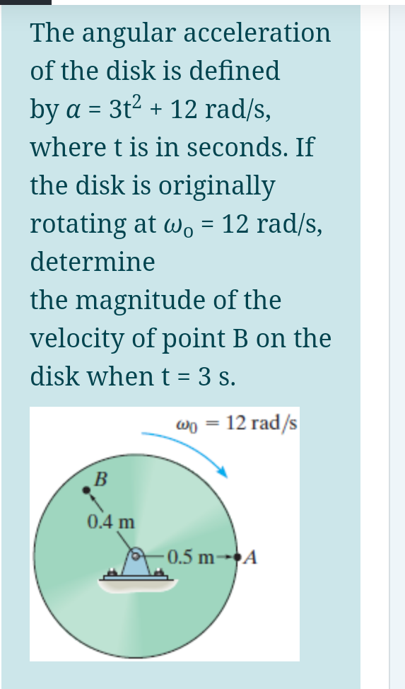 Solved The angular acceleration of the disk is defined by a | Chegg.com