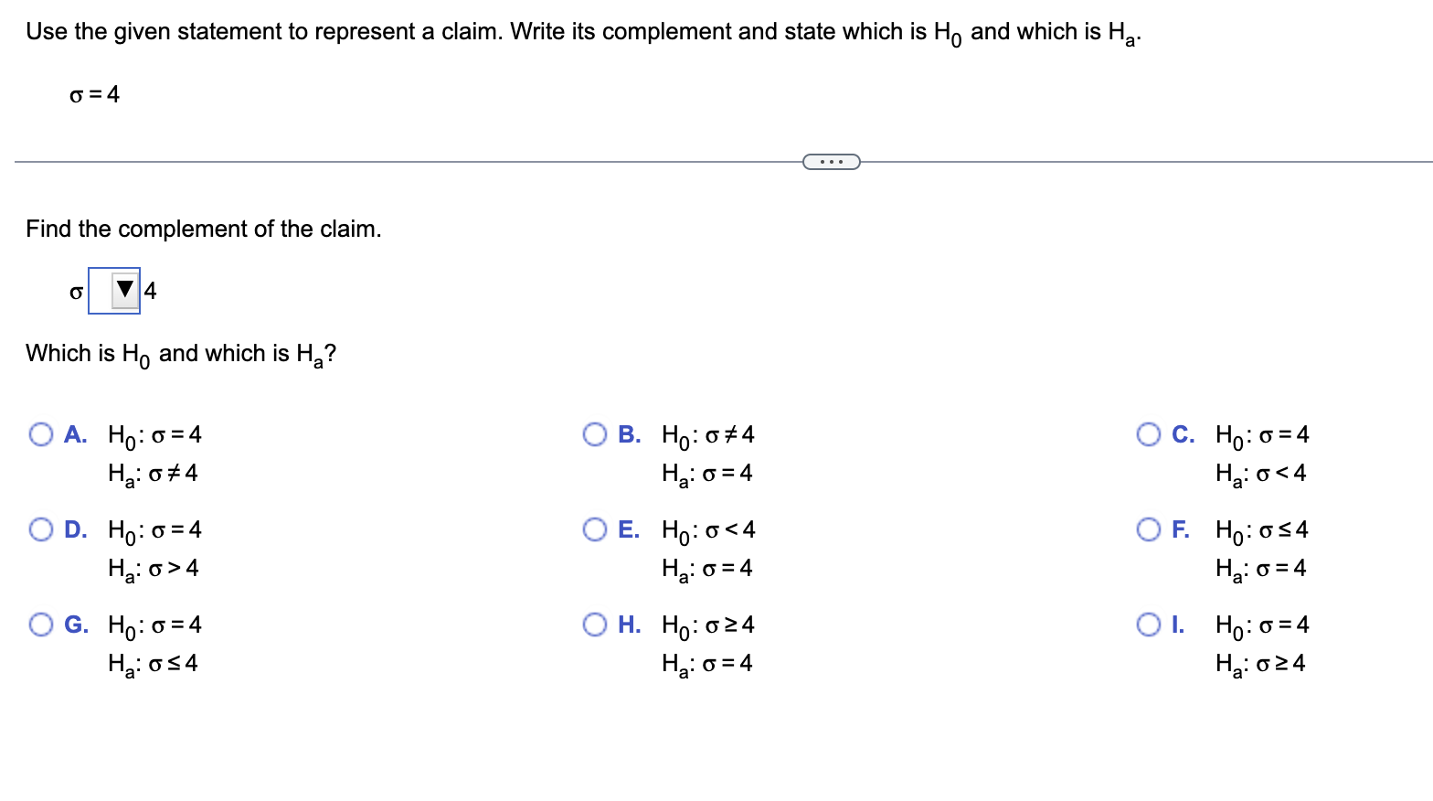 Solved Use the given statement to represent a claim. Write | Chegg.com