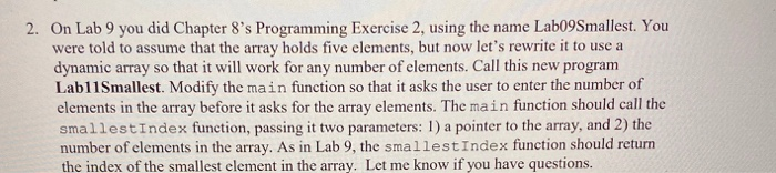 Solved 2. On Lab 9 you did Chapter 8's Programming Exercise | Chegg.com