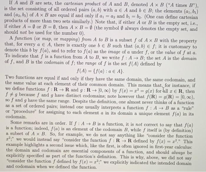 Solved = If A and B are sets, the cartesian product of A and | Chegg.com