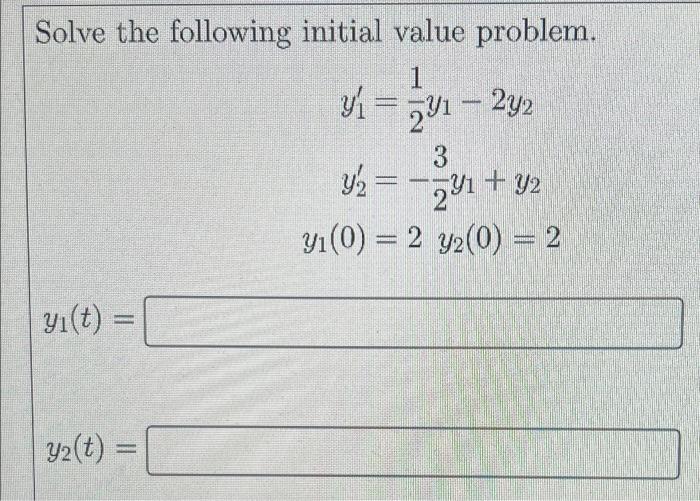 Solved Solve the following initial value problem. | Chegg.com