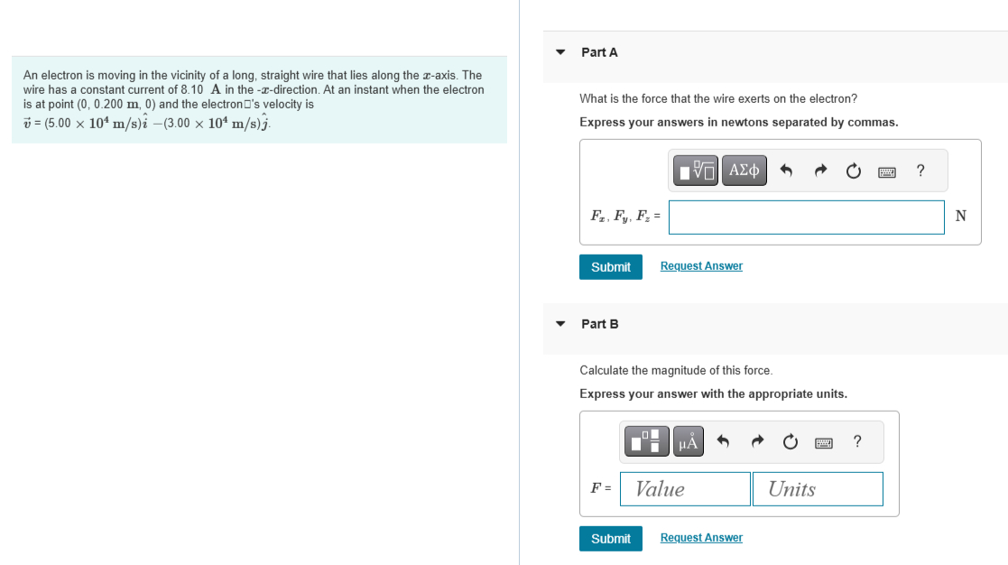 Solved An Electron Is Moving In The Vicinity Of A Long Chegg Com