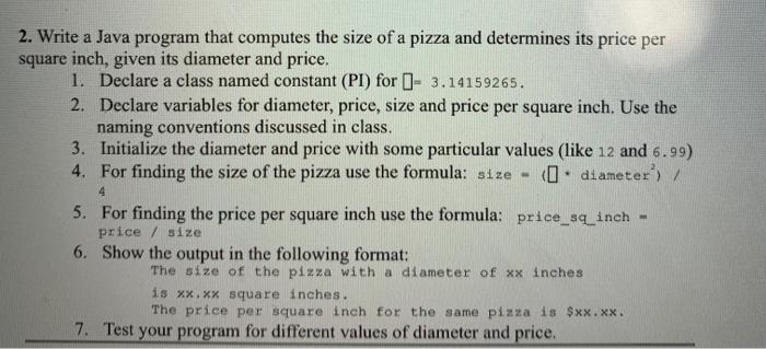 Solved 2. Write a Java program that computes the size of a | Chegg.com