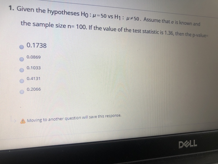 Solved 1. Given the hypotheses Hou=50 vs H1 50. Assume