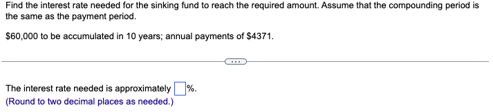 Solved Find the interest rate needed for the sinking fund to | Chegg.com