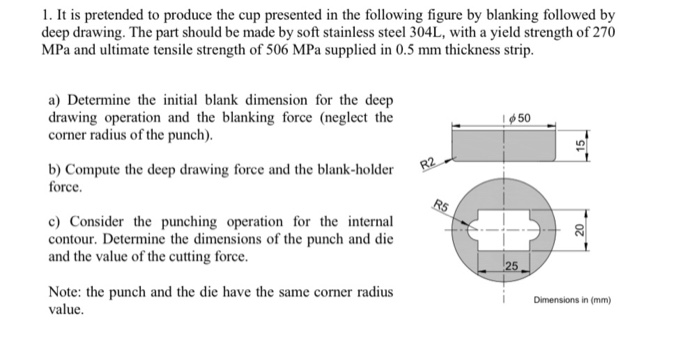 Solved 1. It is pretended to produce the cup presented in | Chegg.com