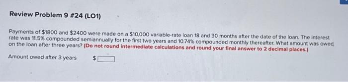 Solved Review Problem 9 #24 (LO1) Payments Of $1800 And | Chegg.com