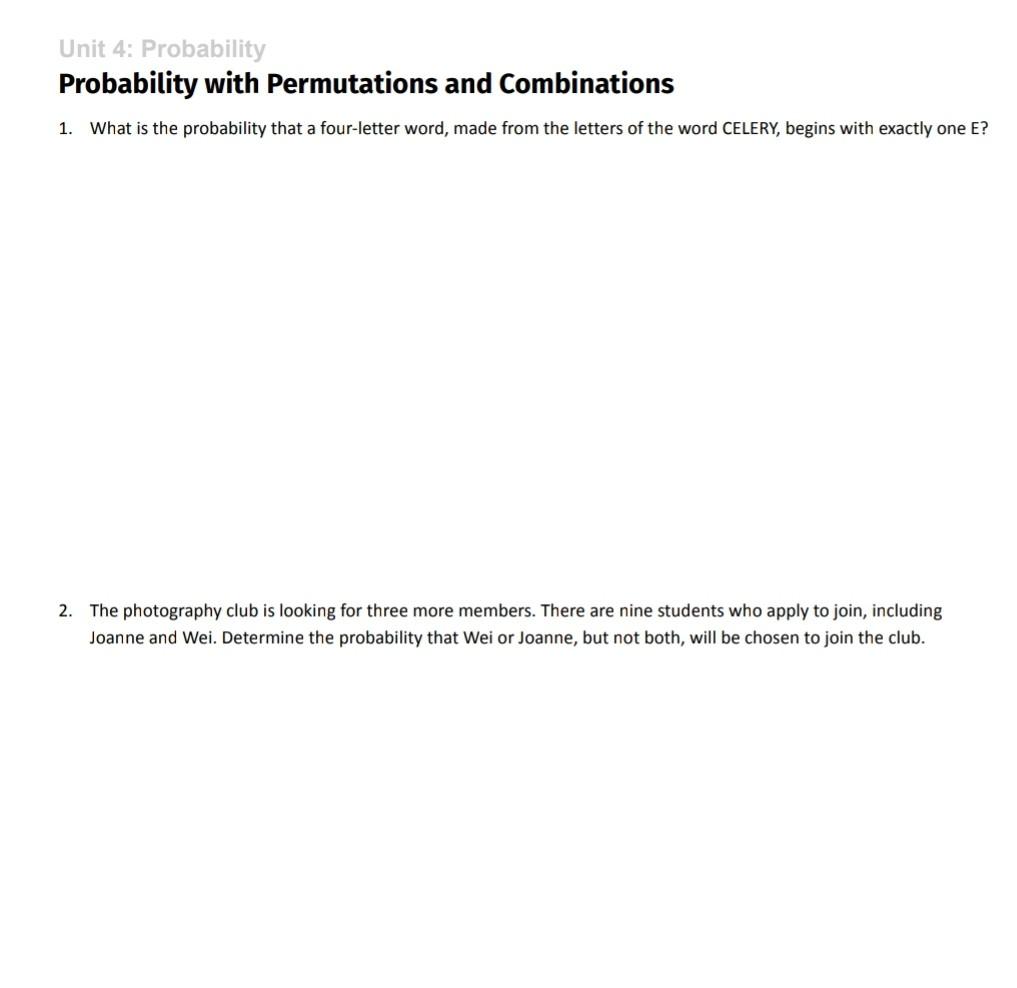 unit 12 probability homework 7 permutations and combinations