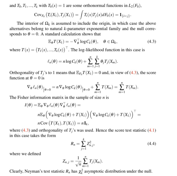 4 Neyman S Smooth Tests I I D Consider A Sample Chegg Com