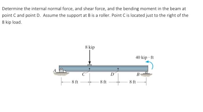 Solved Determine the internal normal force, and shear force, | Chegg.com