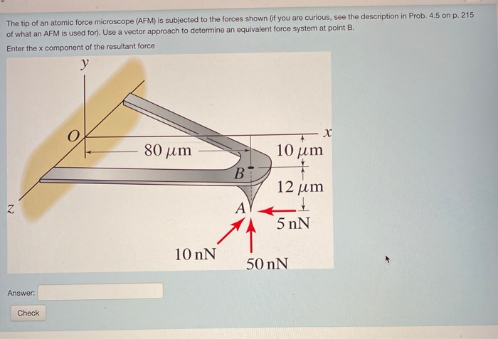 Solved The Tip Of An Atomic Force Microscope Afm Is Chegg Solved The Tip Of An Atomic Force Microscope Afm Is Chegg