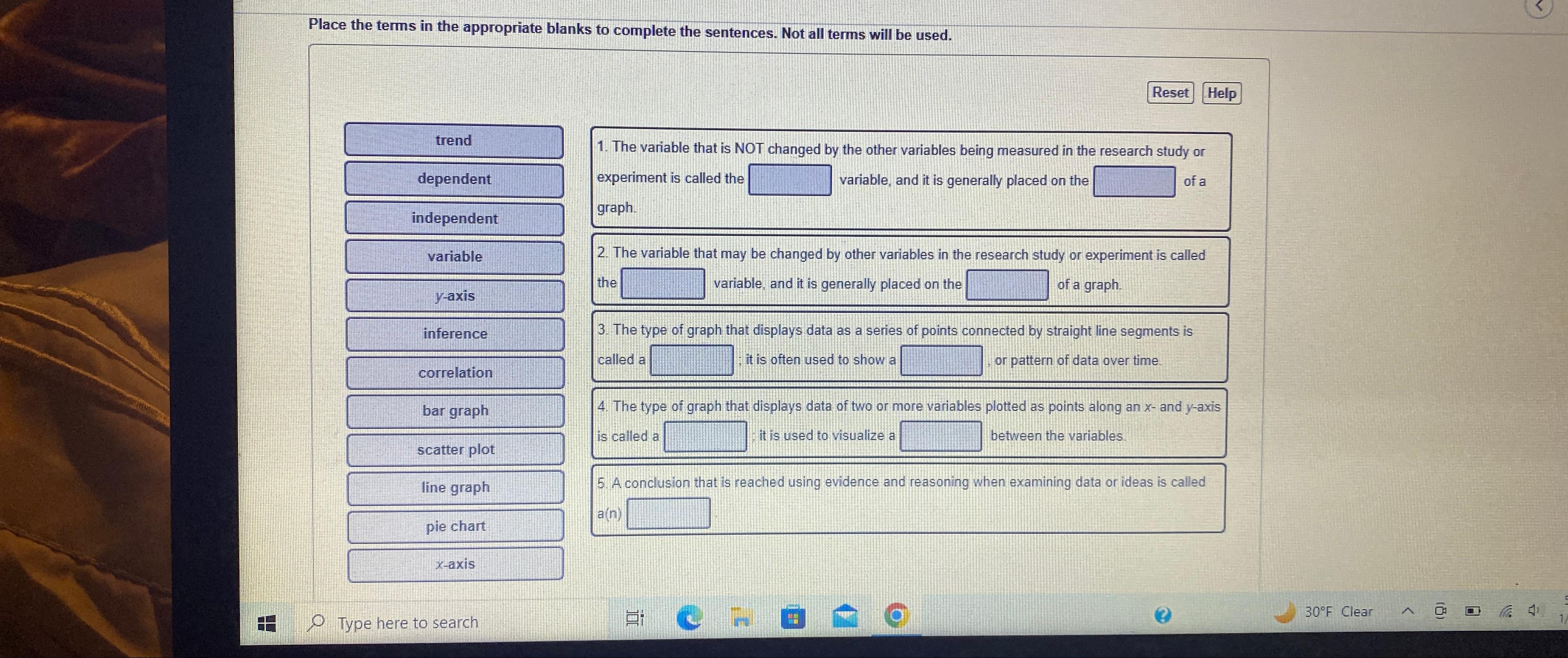 Solved Place the terms in the appropriate blanks to complete ...