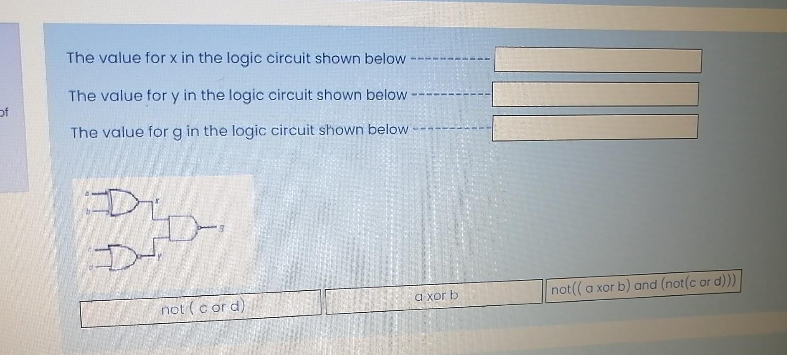 Solved The value for x in the logic circuit shown below The | Chegg.com