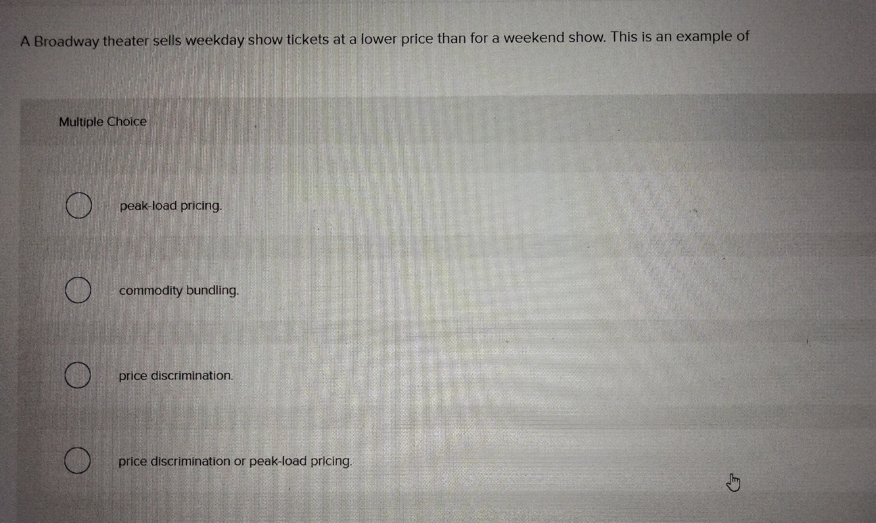 Solved A Broadway theater sells weekday show tickets at a | Chegg.com