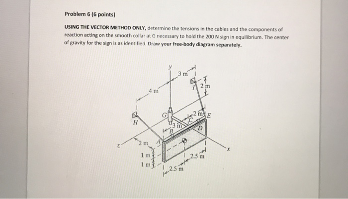Solved Problem 6 (6 points) USING THE VECTOR METHOD ONLY, | Chegg.com