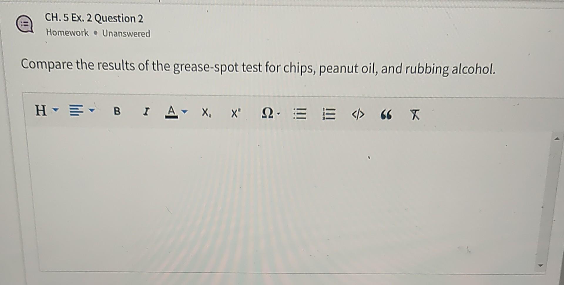 Solved Compare the results of the greasespot test for