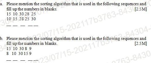 Solved Please mention the sorting algorithm that is used in | Chegg.com