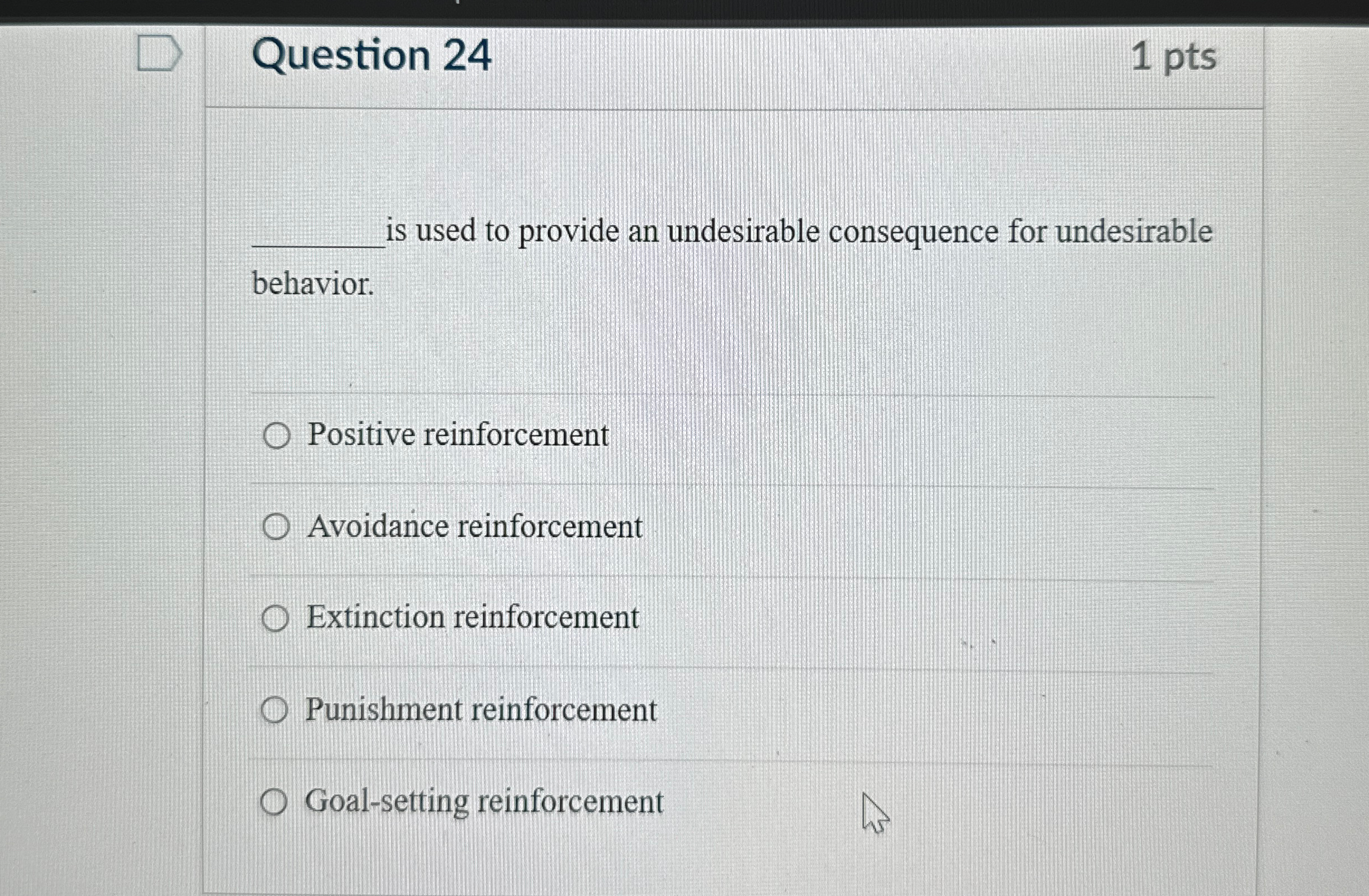 Solved Question 241 ﻿pts ﻿is used to provide an undesirable | Chegg.com