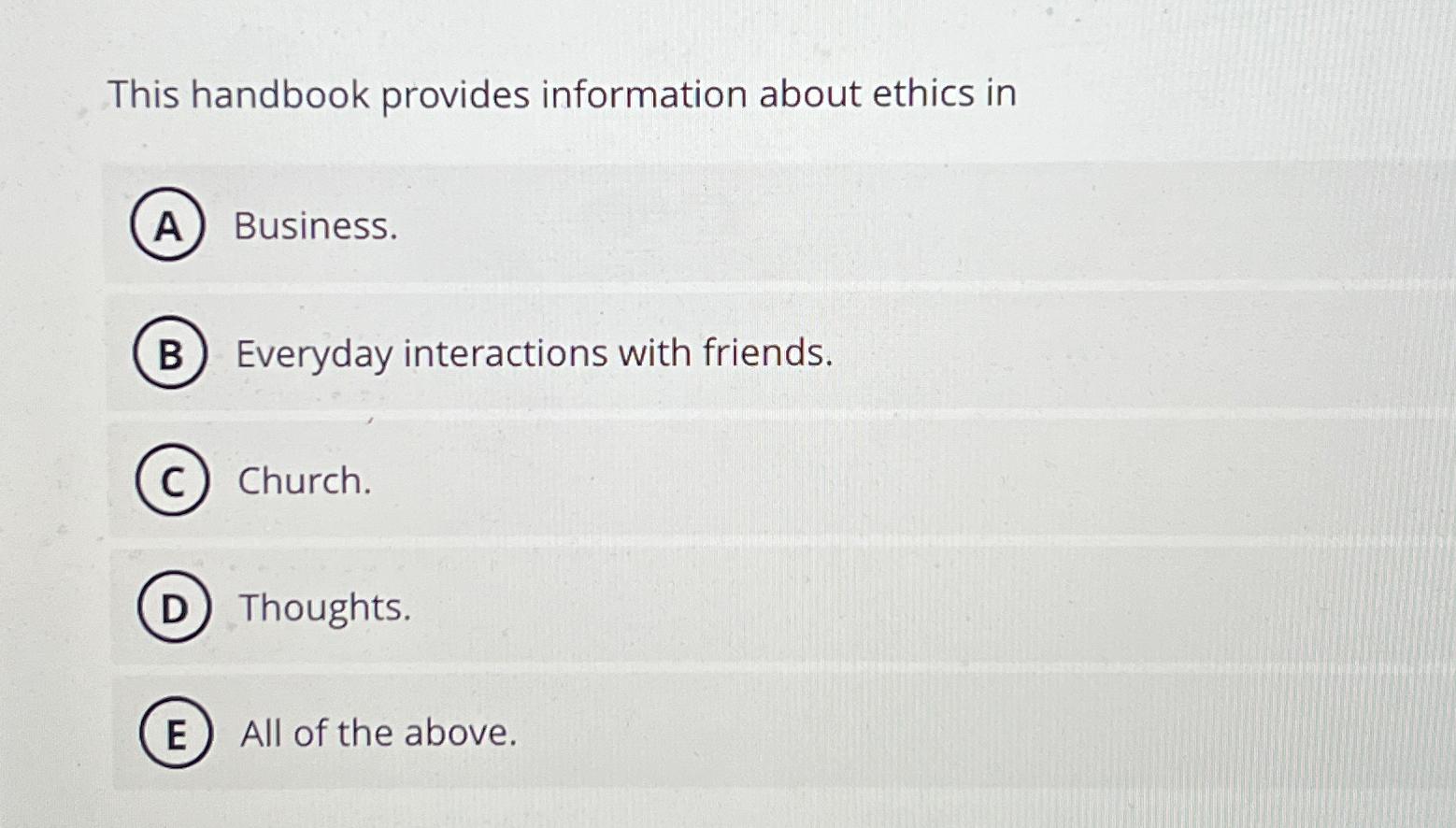 Solved This Handbook Provides Information About Ethics | Chegg.com